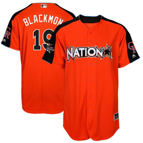 Rockies #19 Charlie Blackmon Orange 2017 All-Star National League Stitched Youth MLB Jersey